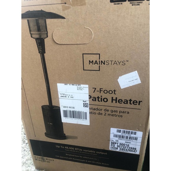 COPY - MAINSTAYS 7 FOOT PATIO HEATER #8890183 - Picture 2 of 6